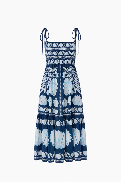Blue patterned sundress ghost mannequin fashion photography