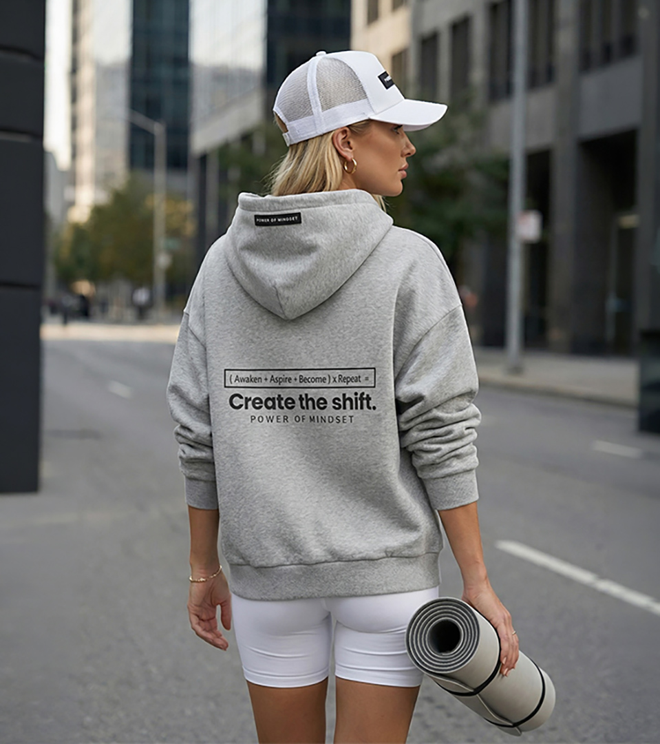 AI-generated model wearing streetwear hoodie for fashion ecommerce campaign