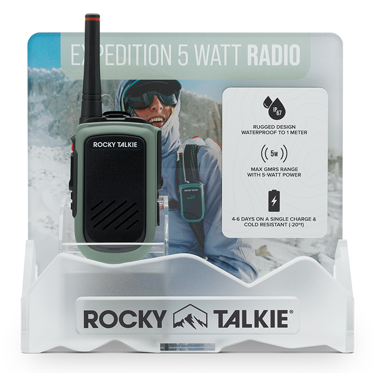 Walmart Product Photography – Outdoor communication radio in retail display packaging on white background