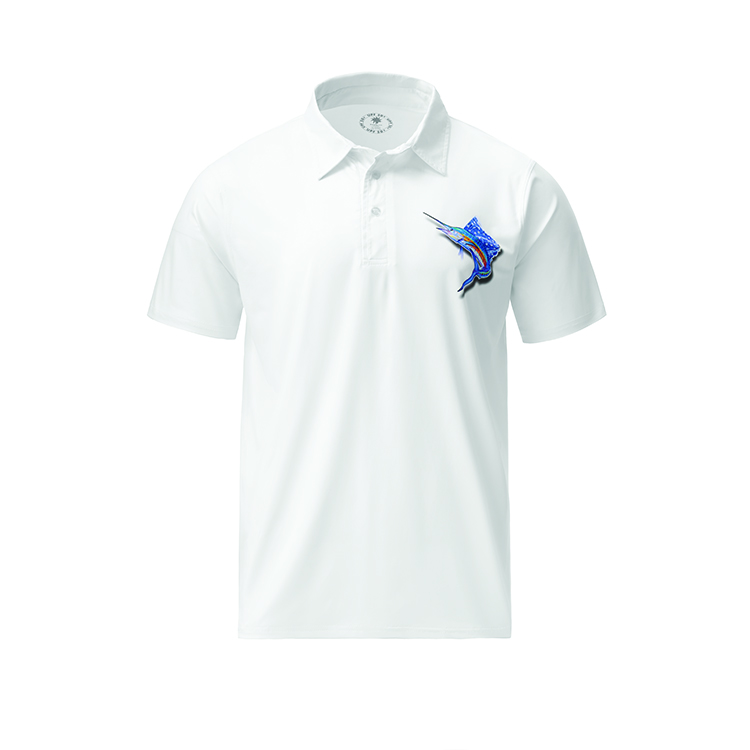 Shopify Product Photography – White polo shirt photographed for online clothing store product listing