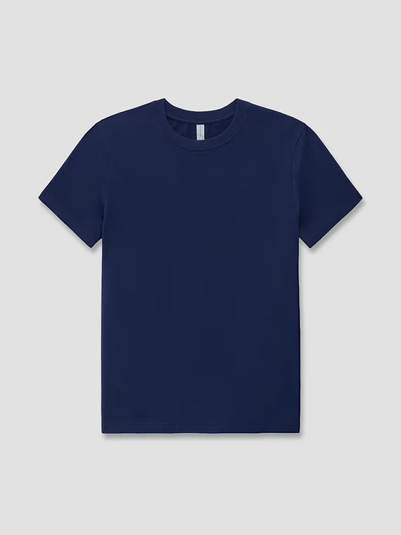 Navy cotton t-shirt from the comfort collection, shot as a flat lay