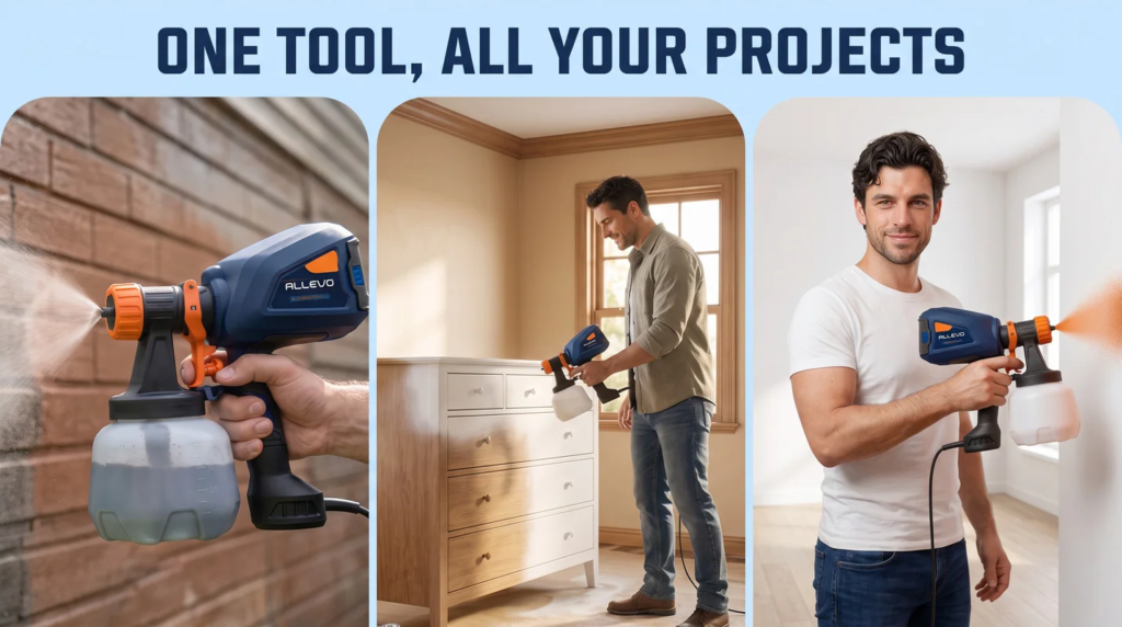 Paint sprayer nozzles and spray modes infographic — Amazon listing image, Shootify