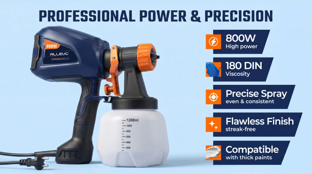 Paint sprayer power and precision specifications — Amazon detail image, Shootify