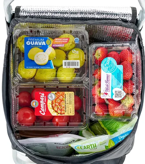Shopping trolley bag packed with groceries — Amazon listing image, Shootify