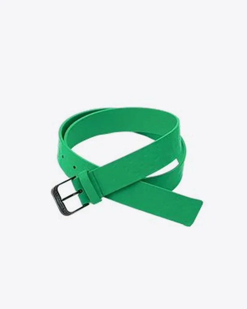 Coiled green leather belt