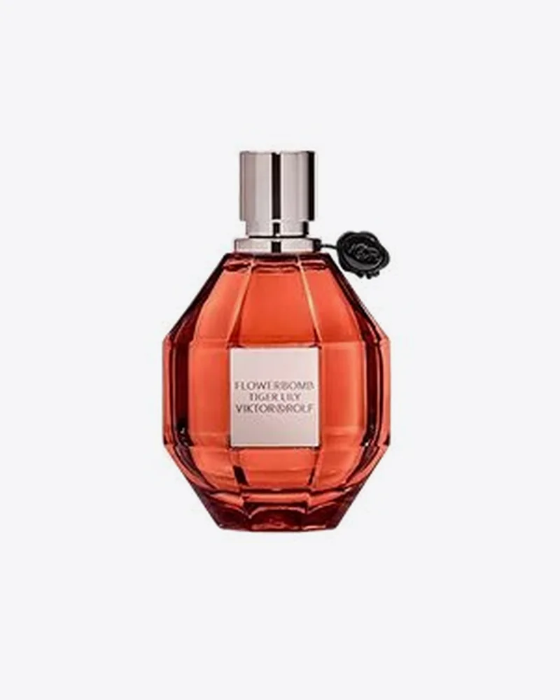 Faceted amber perfume bottle