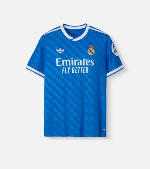 Flat lay photography of a blue soccer jersey for e-commerce apparel photography by Shootify.