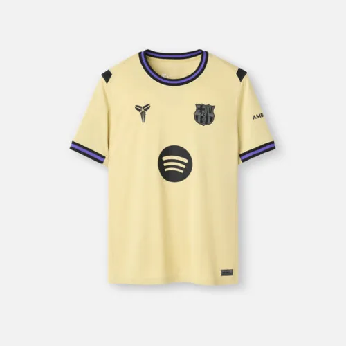 Flat lay photography of a cream soccer jersey on a white background for e-commerce apparel photography by Shootify.