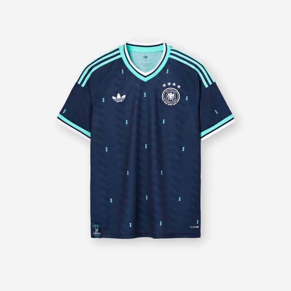 Germany adidas soccer jersey flat lay photography